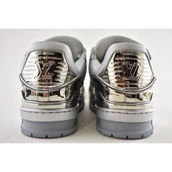 Louis Vuitton Chrome Metallic Mirror Silver Low Top Trainer Sneaker UK 9 US10 11 - Picture 14 of 16